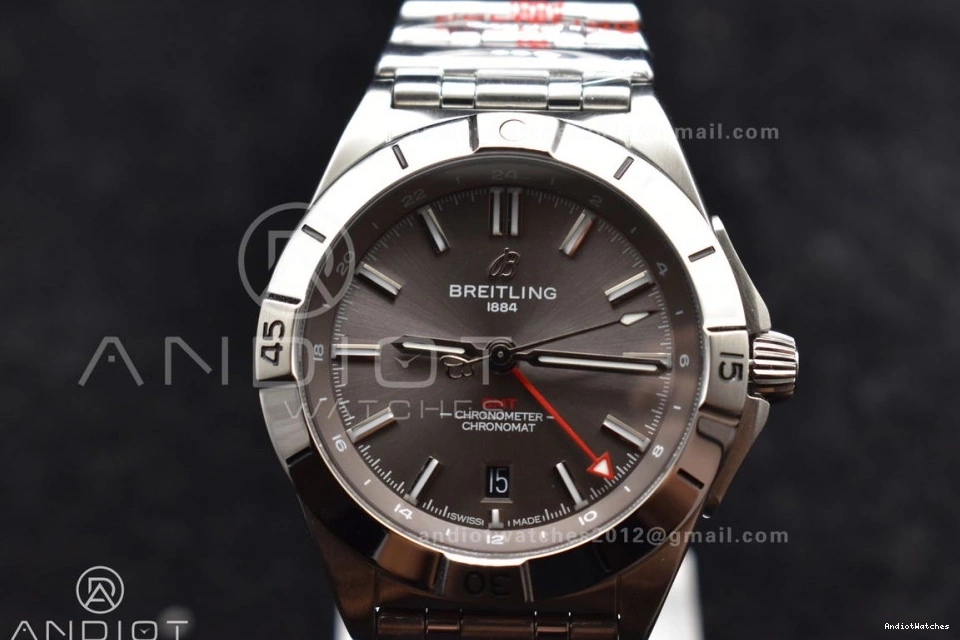GMT Automatic BLS Chronomat on Dial 40mm Factory 1:1 Bracelet Grey Edition 529 Best A Breitling SS SoftTouch 1011